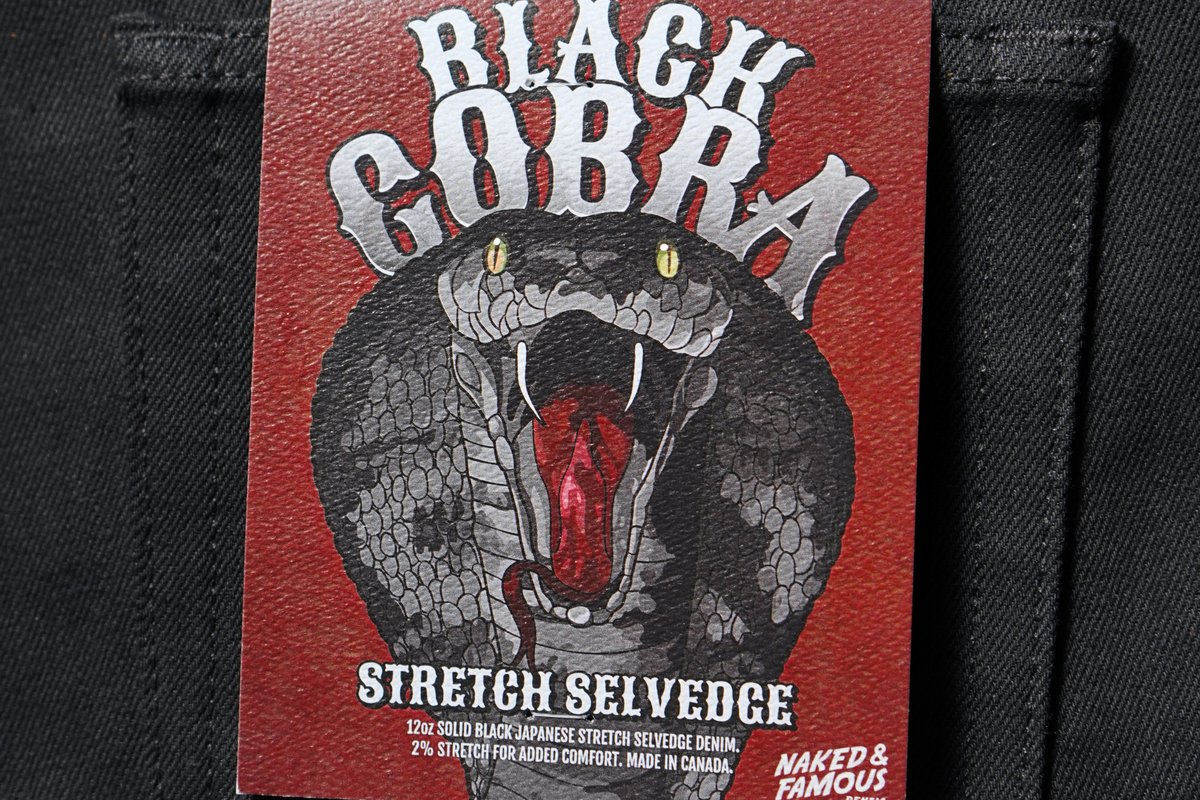 Denim Selvedge Stretch Japonais Noirci - Selvedge Stretch Cobra Noir