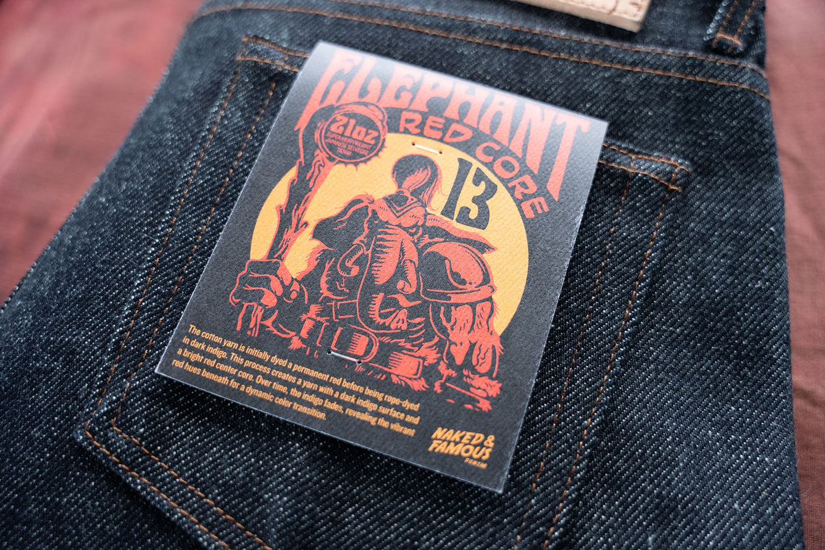 Elephant Denim Meets Color Core: The Birth Of The Elephant 13 - Red Core