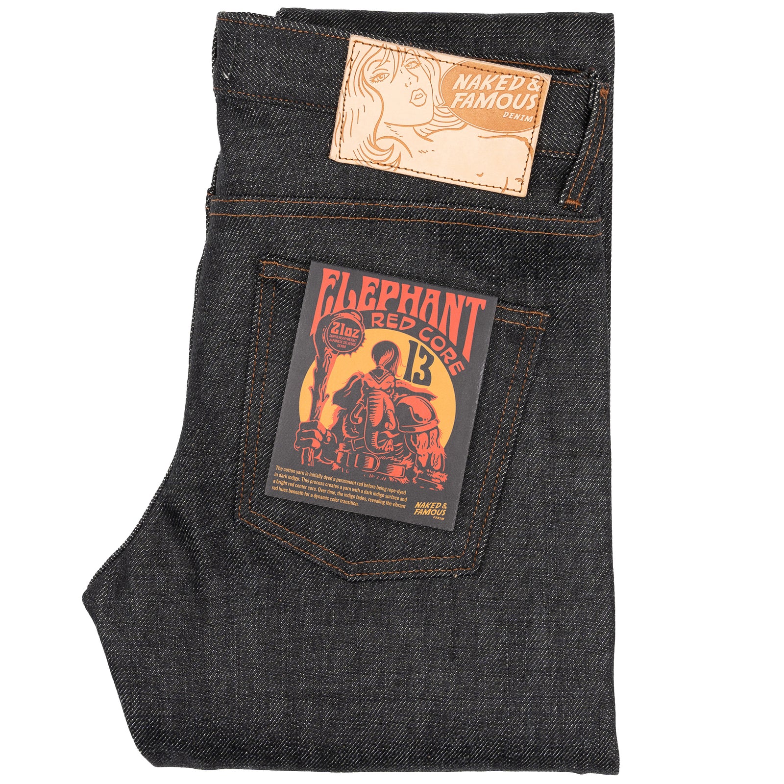 Super Guy - Elephant 13 - Red Core | Naked & Famous Denim – Tate + 
