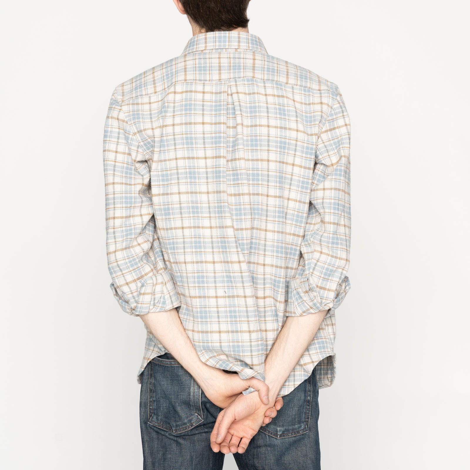 Easy Shirt - Big Slub Check Flannel - Pale Blue | Naked