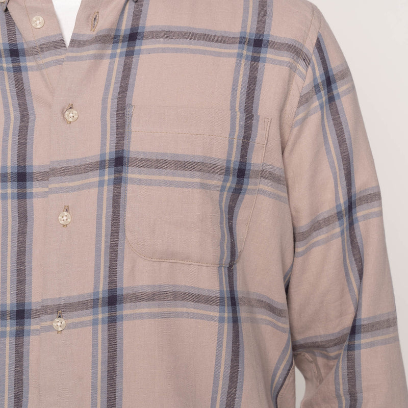 Easy Shirt - Hemp Blend Check - Sand