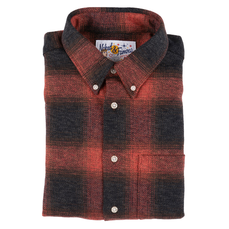 Easy Shirt - Tweedy Cotton Vintage Brushed - Red | Naked & Famous Denim