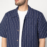 Products Aloha Shirt - Vintage Dobby Stripes - Navy