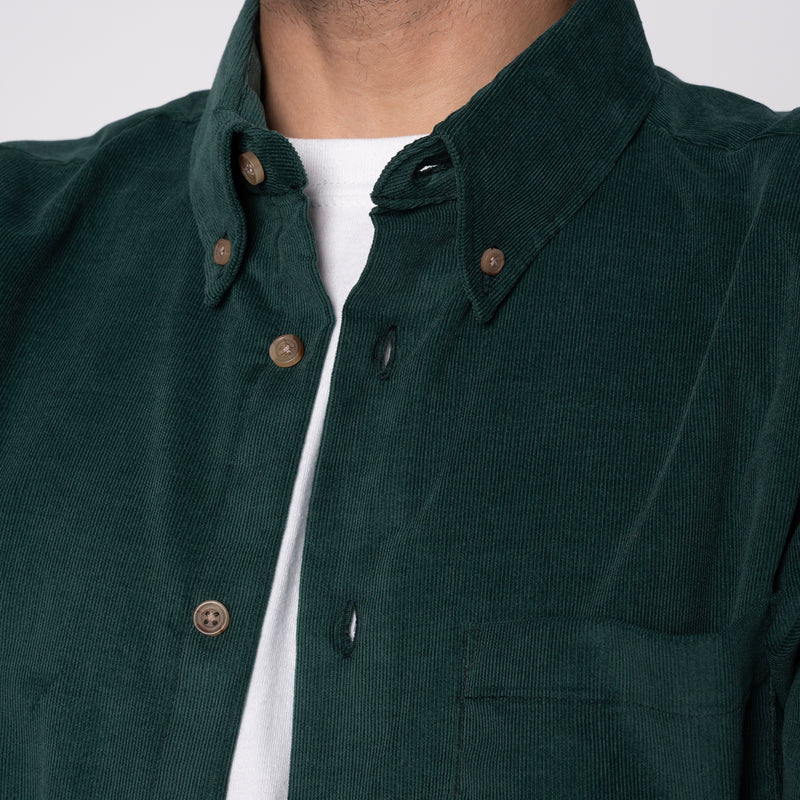 Easy Shirt - Cotton Dyed Corduroy - Green | Naked & Famous Denim