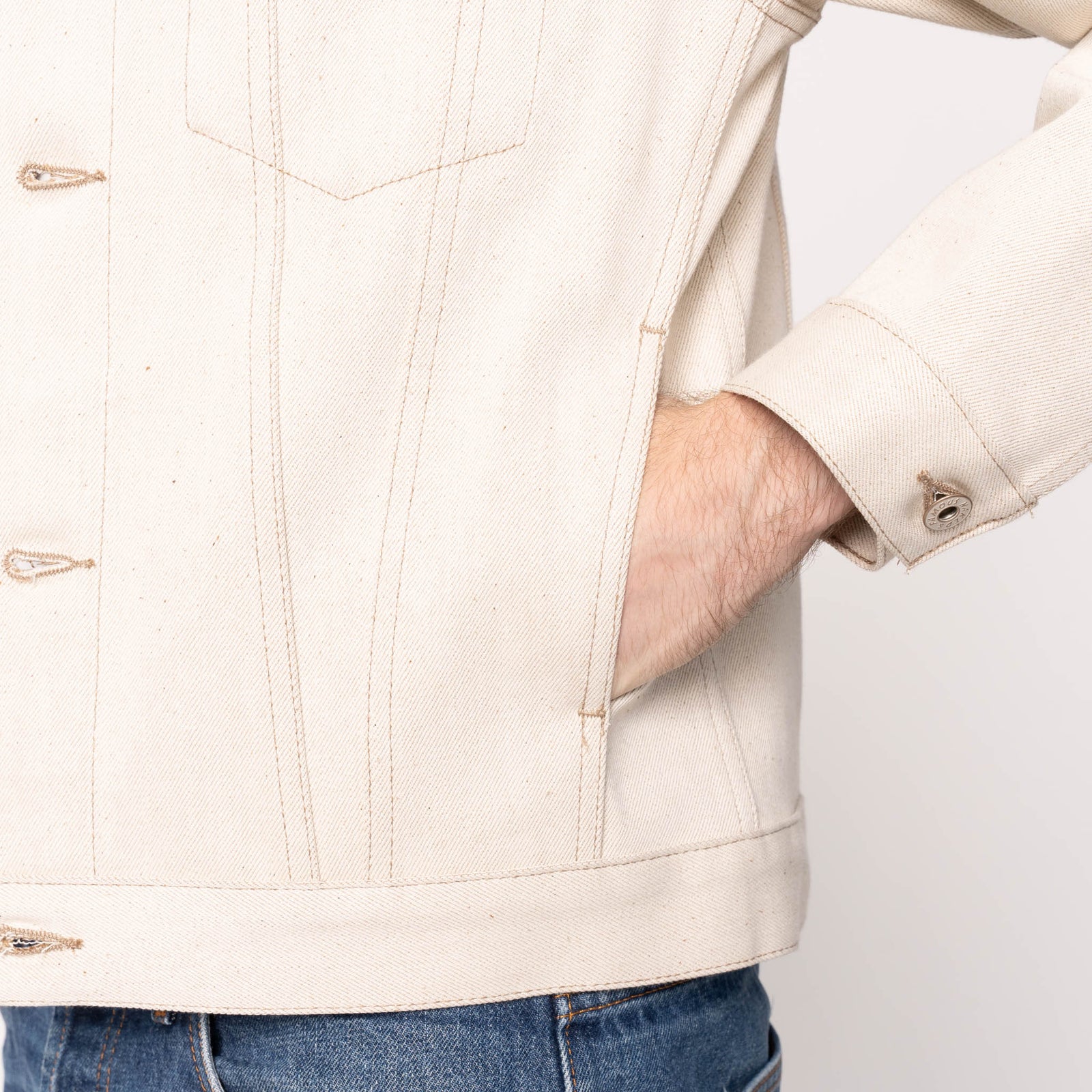 Denim Jacket - All Natural Ecru Foxfiber® | Naked & Famous