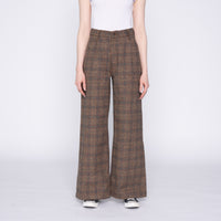 Wide Leg Trouser - Triple Yarn Twist Brushed Tweed - Desert Sunset