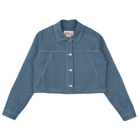 Cropped Jacket - Antique Blue Denim Stretch