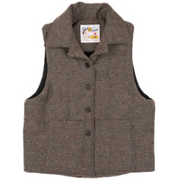 Quilted Vest - Wool Multi Nep - Brown | Naked & Famous Denim