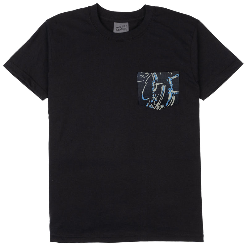 Pocket Tee - Black - Waikiki Waves - Black