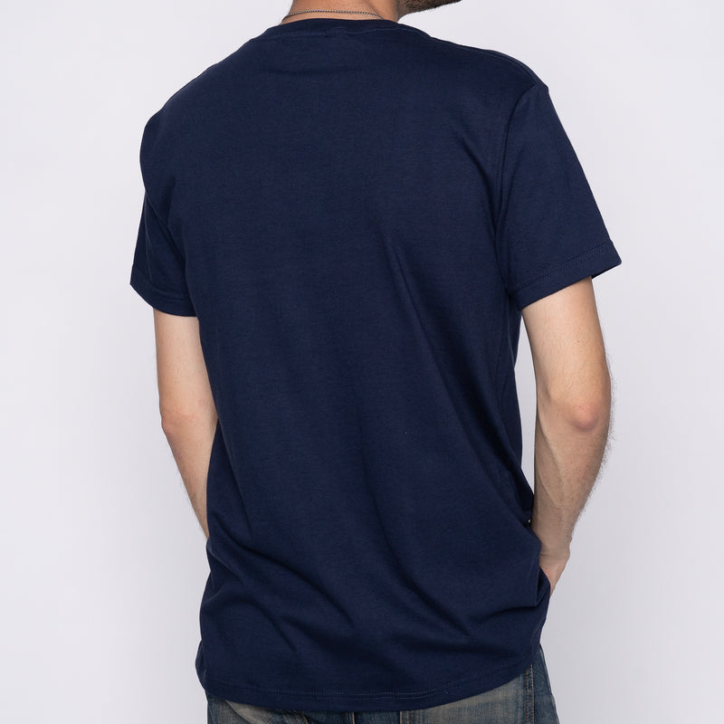 T-shirt à poche - Marine + Brosse à carreaux en sergé triple fil - Marine