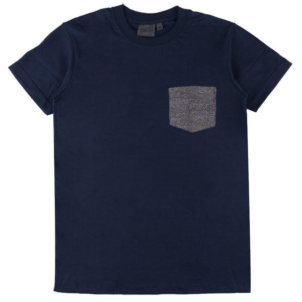 Pocket Tee - Navy + Kimono Print - Scales | Naked & Famous Denim