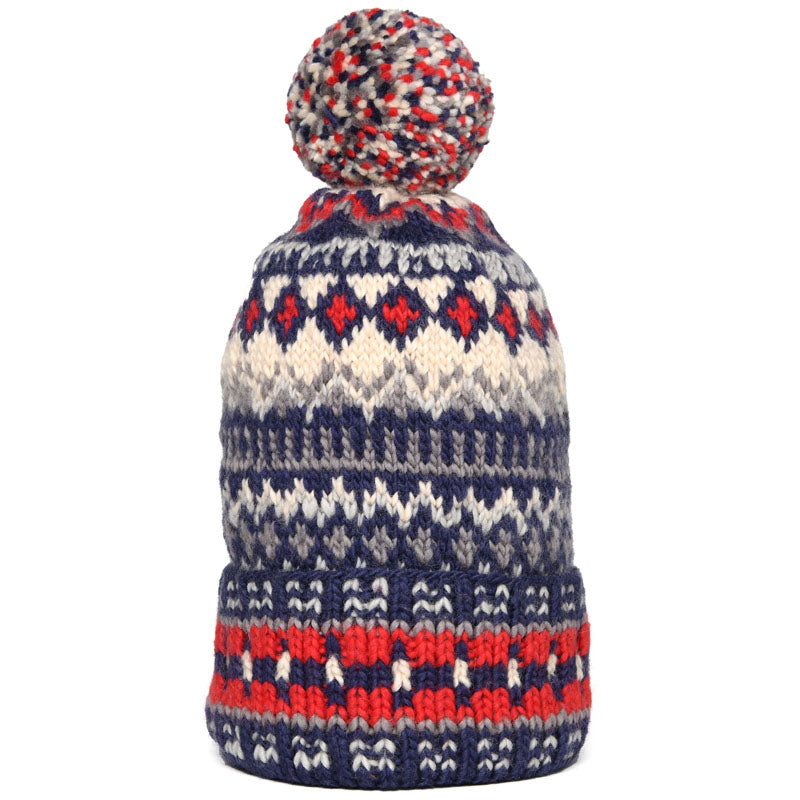 Casquette Double Manchette Fair Isle #3 - Marine