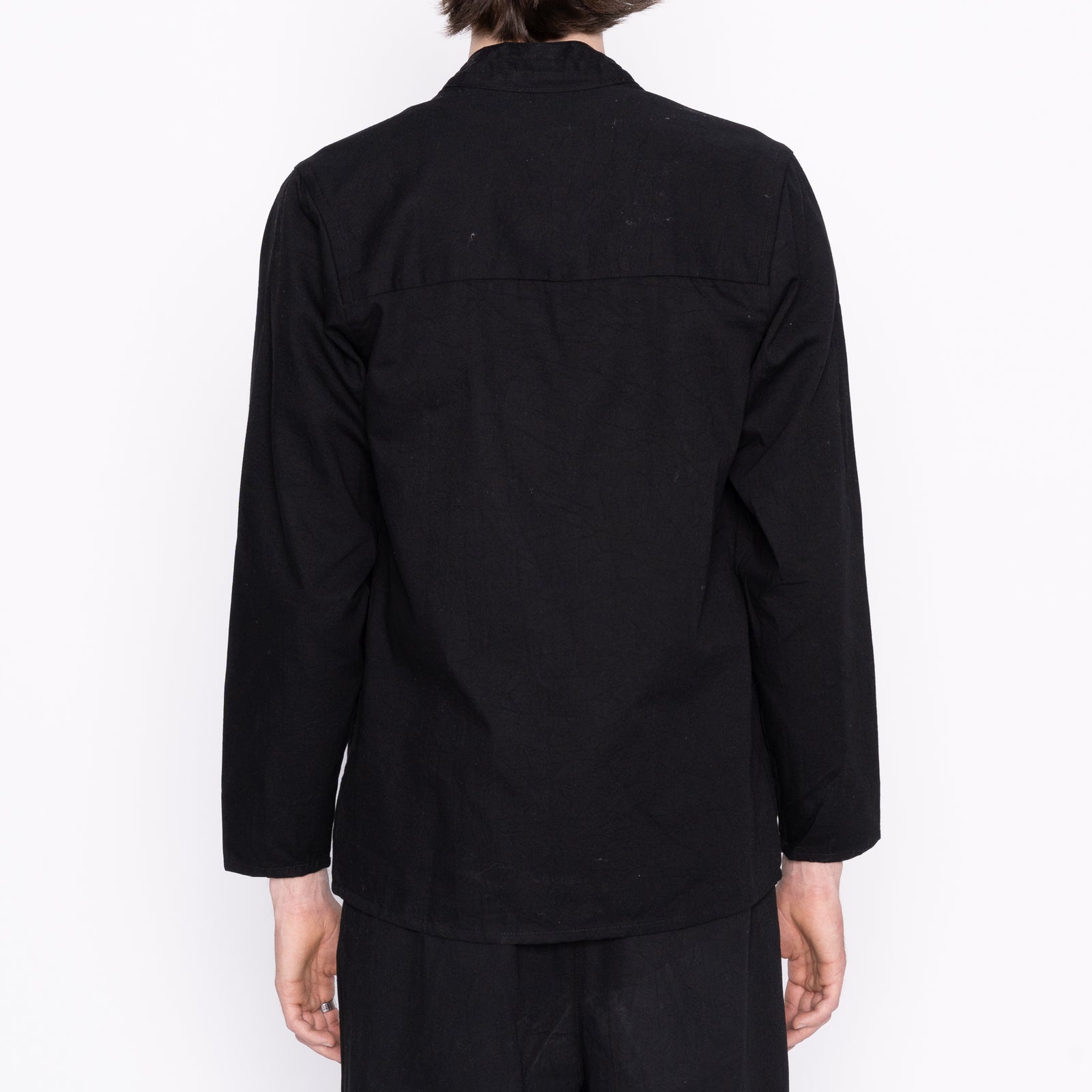 Kimono Shirt - Black Rinsed Oxford + Black Japanese Festival