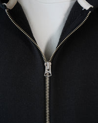 Zip Hoodie - 701gsm Double Heavyweight French Terry - Sumi Black