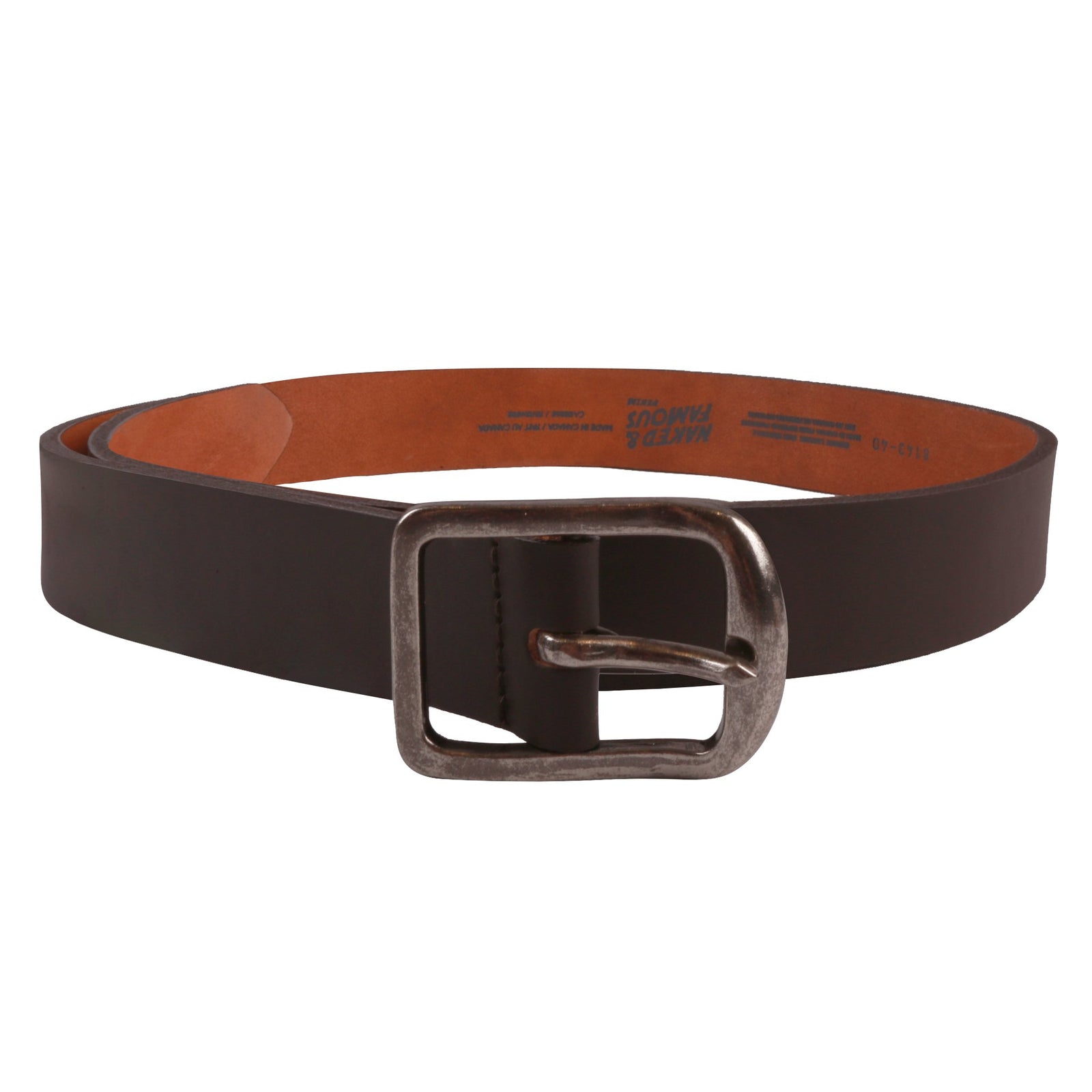 Thick Belt 7mm Bovine Leather Brown