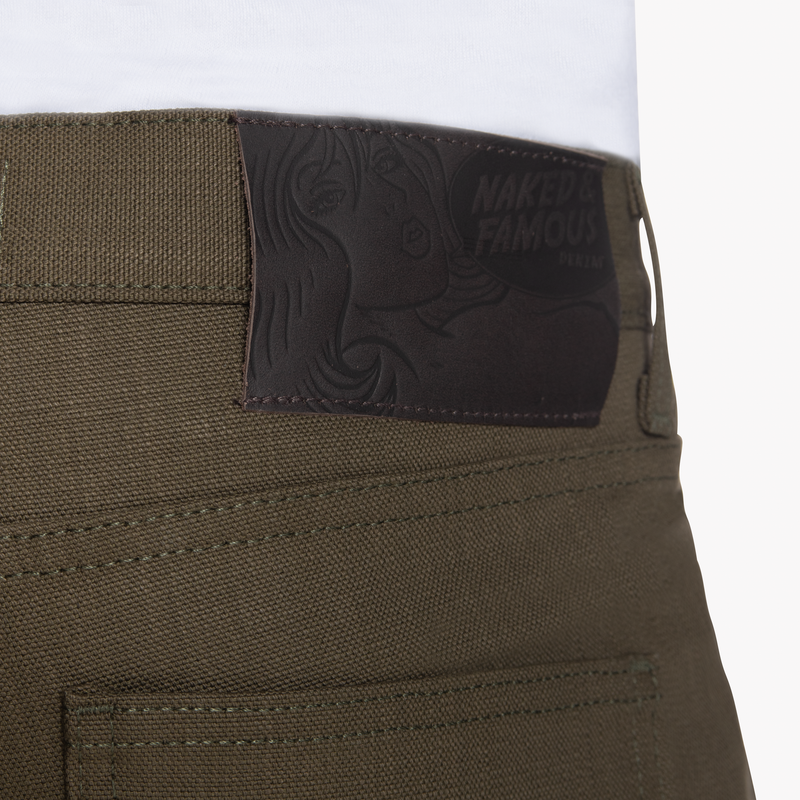 Super Guy - Raw Cotton Canvas - Olive | Naked & Famous Denim
