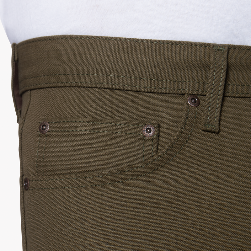 Weird Guy - Raw Cotton Canvas - Olive | Naked & Famous Denim