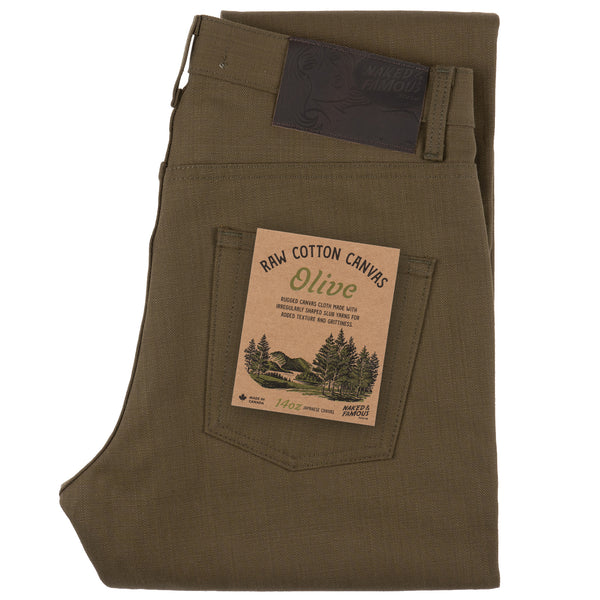 Easy Guy - Raw Cotton Canvas - Olive | Naked & Famous Denim