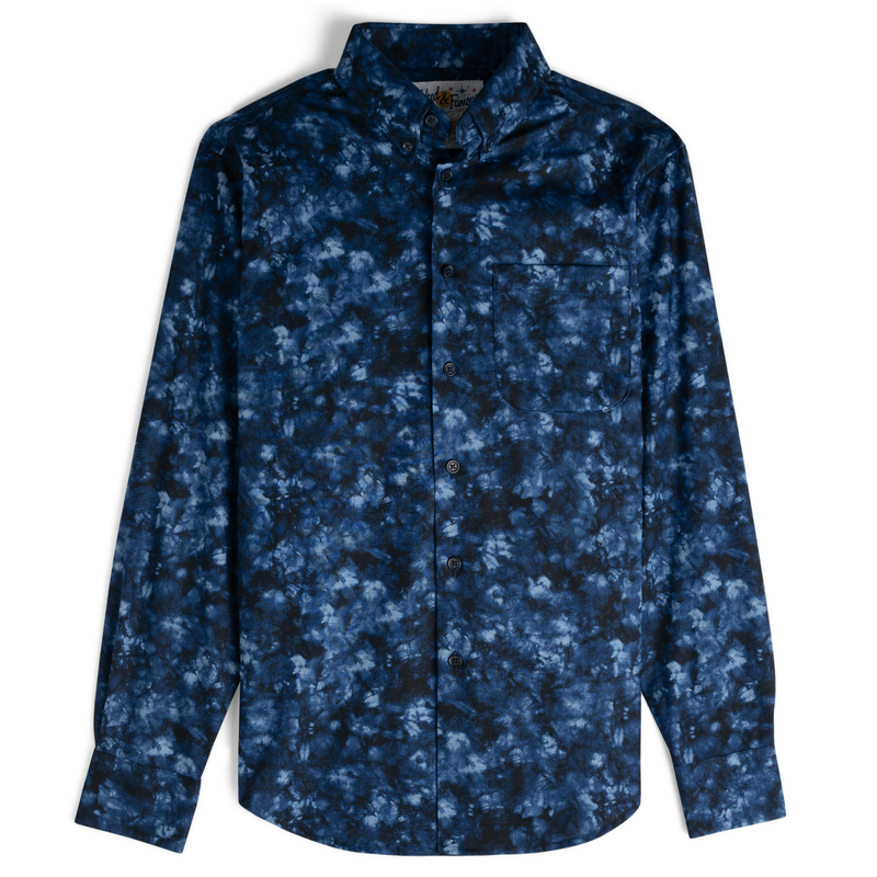 Easy Shirt - Tie Dye Print - Dark Blue | Naked & Famous Denim