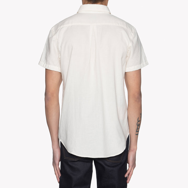Short Sleeve Easy Shirt - Organic Cotton Twill - Ecru | Naked & Famous Denim