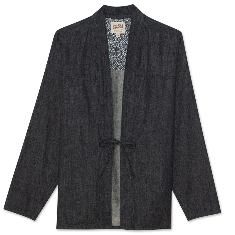 Products Kimono Shirt - Slub Nep Rinsed Denim