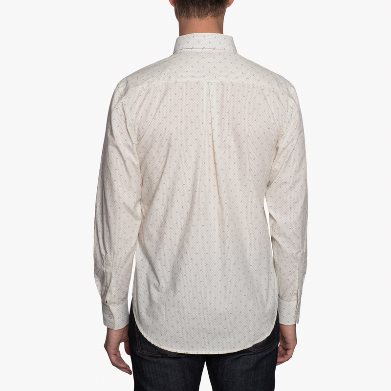 Easy Shirt - Organic Cotton - Diamond Dots - White | Naked & Famous Denim