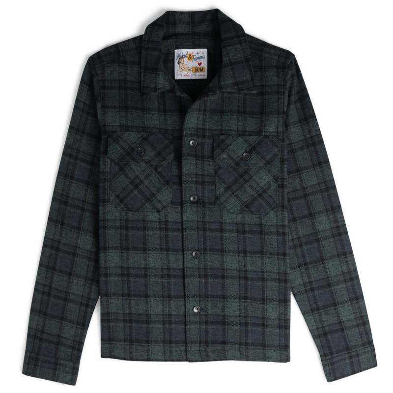 Work Shirt - Heavy Vintage Flannel - Blue/Green | Naked & Famous Denim