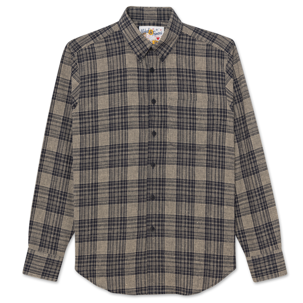 Easy Shirt - Linen Cotton Check -Navy 