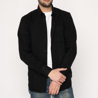 Easy Shirt - Cotton Silk Blend Twill - Black | Naked & Famous Denim