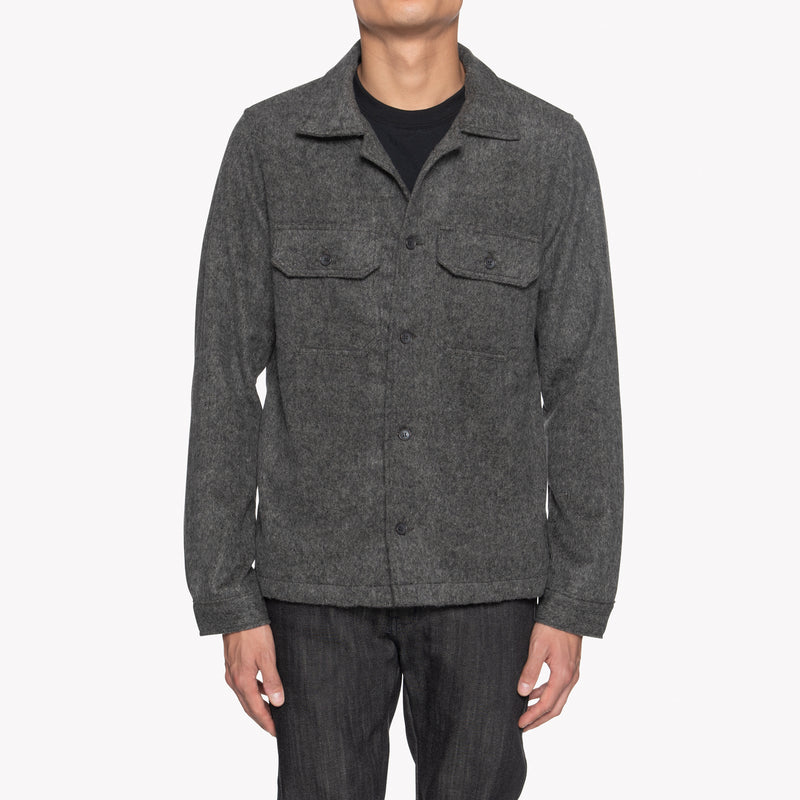 Work Shirt - Wool Shaggy Flannel - Charcoal | Naked & Famous Denim
