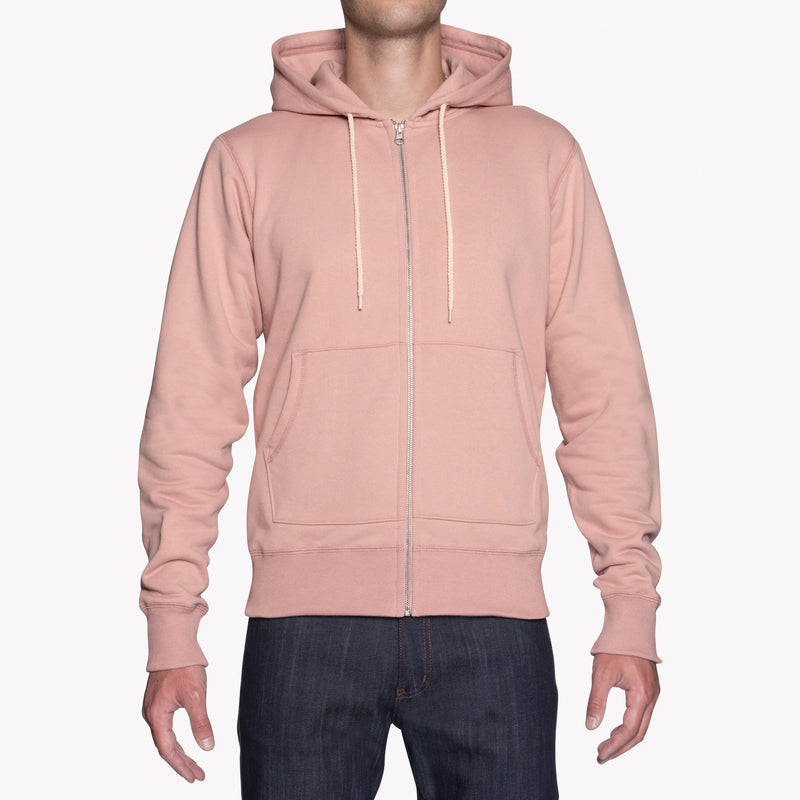 Zip Hoodie - Heavyweight Terry - Blush | Naked & Famous Denim