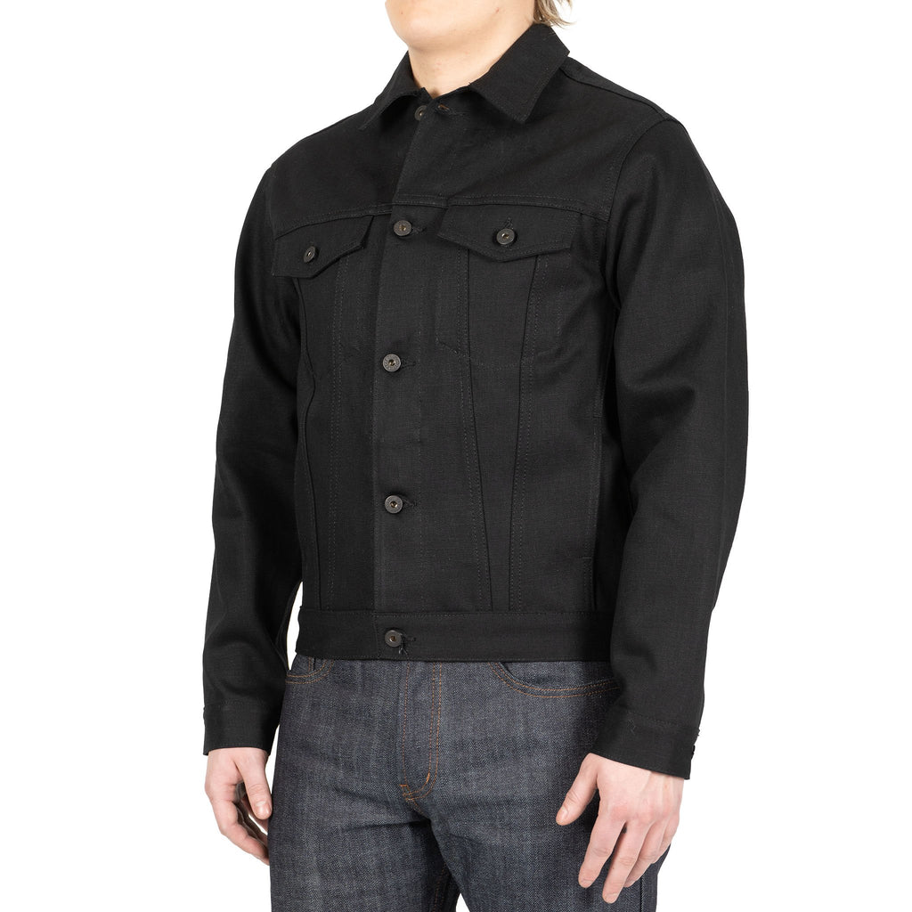 Stealth Pocket Denim Jacket - Solid Black Selvedge | Naked & Famous ...