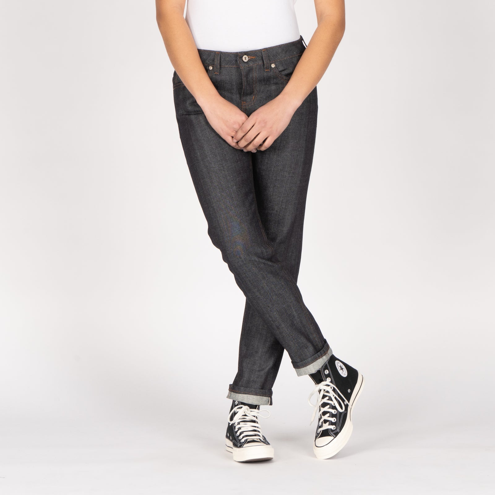 Women's - Boyfriend- Stretch Selvedge Raw Denim | Naked