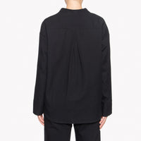 Band Collar Shirt -Black Short Slub Denim | Naked & Famous Denim
