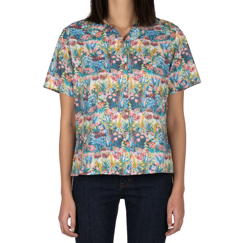 Collar Camp Shirt - Flower Painting - Multi Color