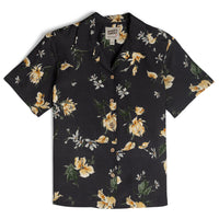 Camp Collar Shirt - Silky Flowers - Black | Naked & Famous Denim