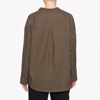 Band Collar Shirt - Soft Twill - Army | Naked & Famous Denim