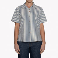 Camp Collar Shirt - Seersucker Stripe - Blue/Cream | Naked & Famous Denim