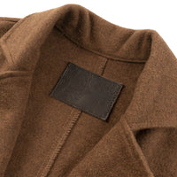 Women's Duster Coat - Cotton Melton - Rust - collar