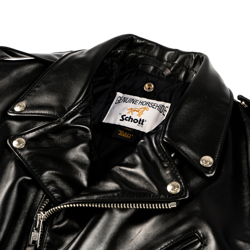 618HH - Horsehide Perfecto Leather Jacket - Black