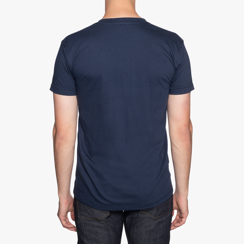 Pocket Tee - Navy - Botanical Print - Navy | Naked & Famous Denim