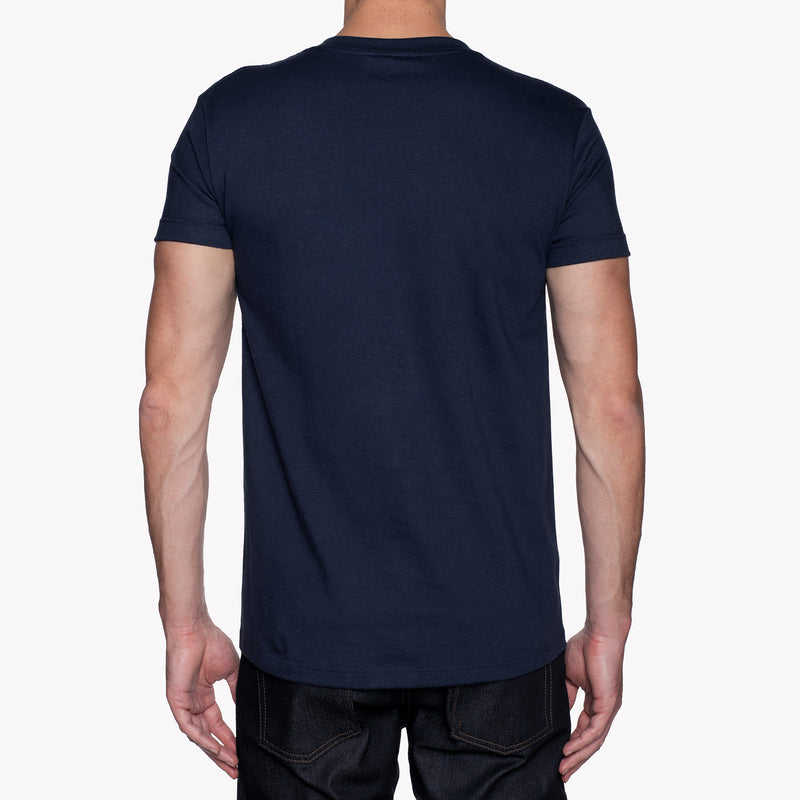 Pocket Tee - Navy + Kimono Print Kanoko | Naked & Famous Denim