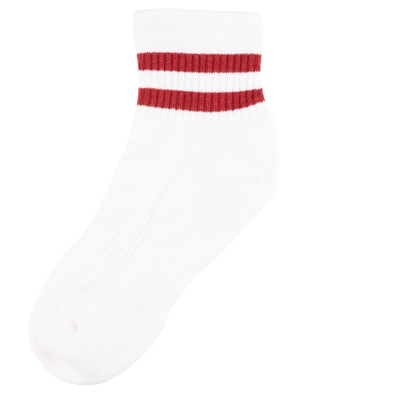 McCarren Tube Sock Quarter Length - Recycled Eco-Cotton Knit - Red