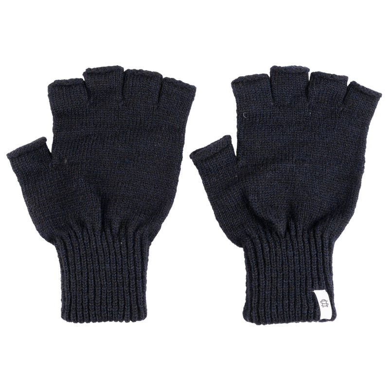 Ragg Wool Fingerless Glove - Navy Melange