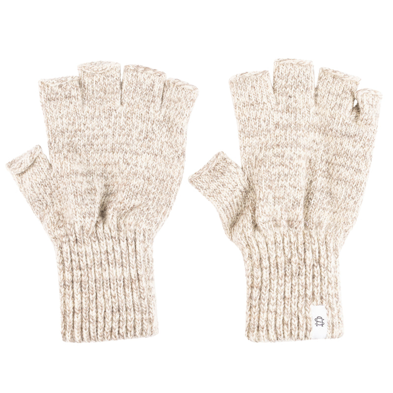 Ragg Wool Fingerless Glove - Oatmeal Melange
