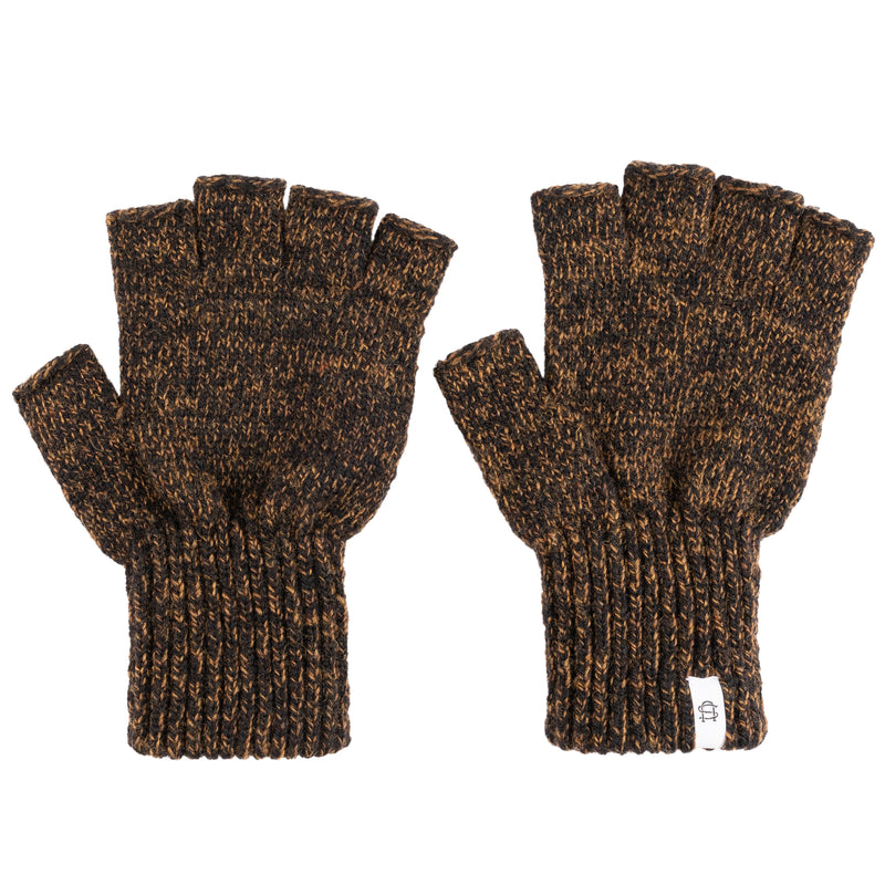 Ragg Wool Fingerless Glove - Rust Melange